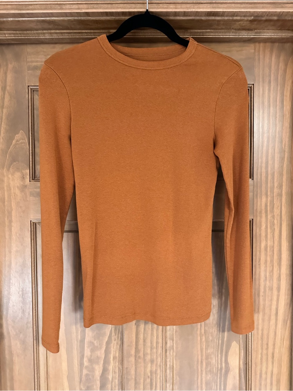 a new day Ribbed Crewneck Top in Rust Orange